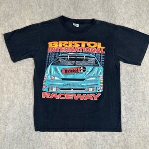 Vtg Bristol Raceway Shirt Medium Black International Racing Shirt Large